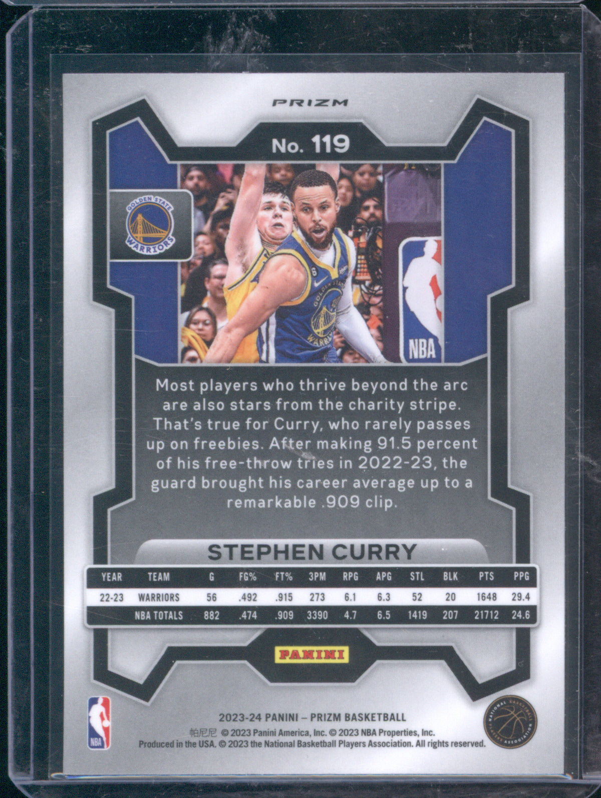 Stephen Curry 2023 Panini Prizm #119 Red Sparkle
