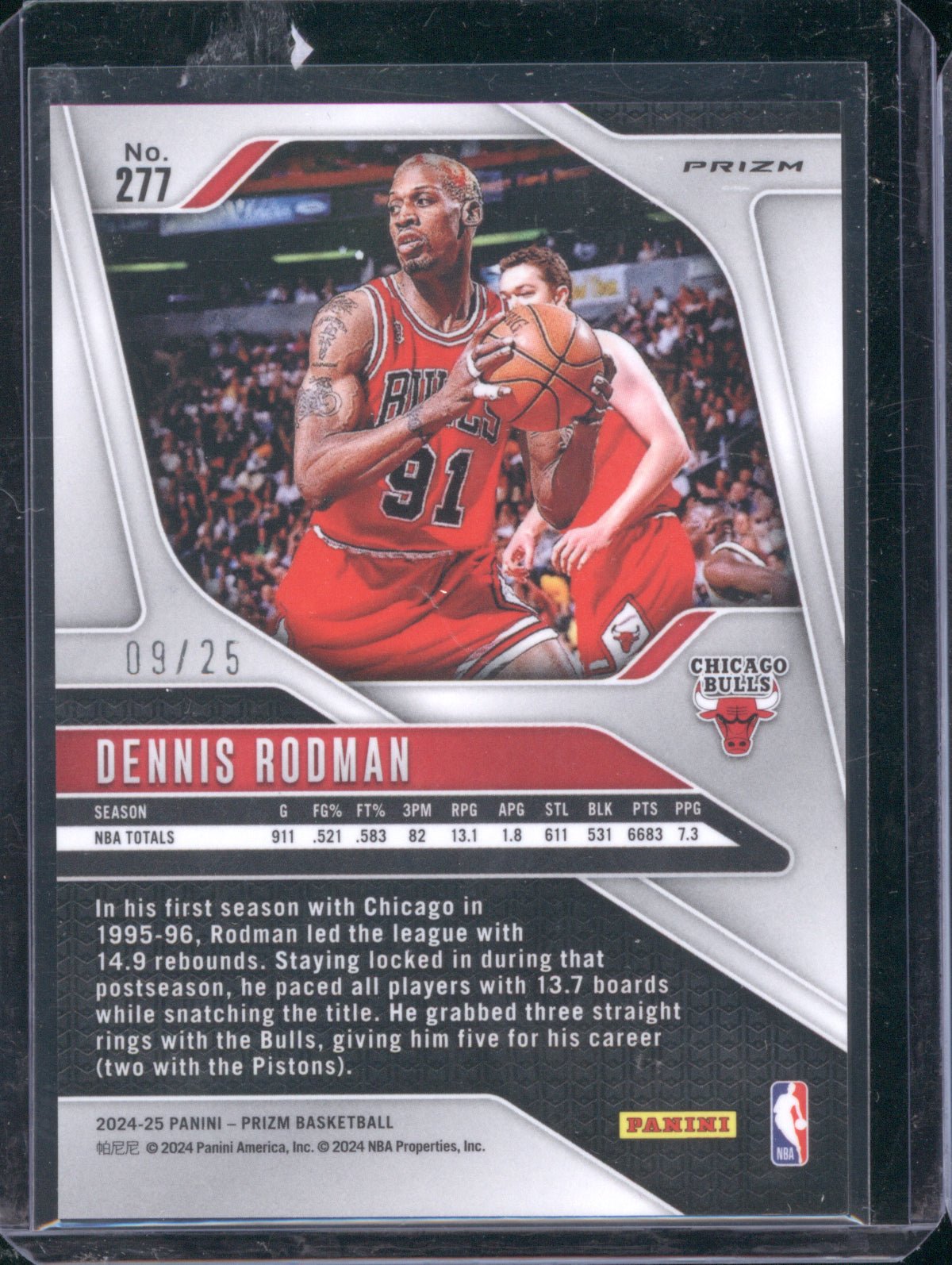 Dennis Rodman 2024 Panini Prizm 277 Mojo 9/25