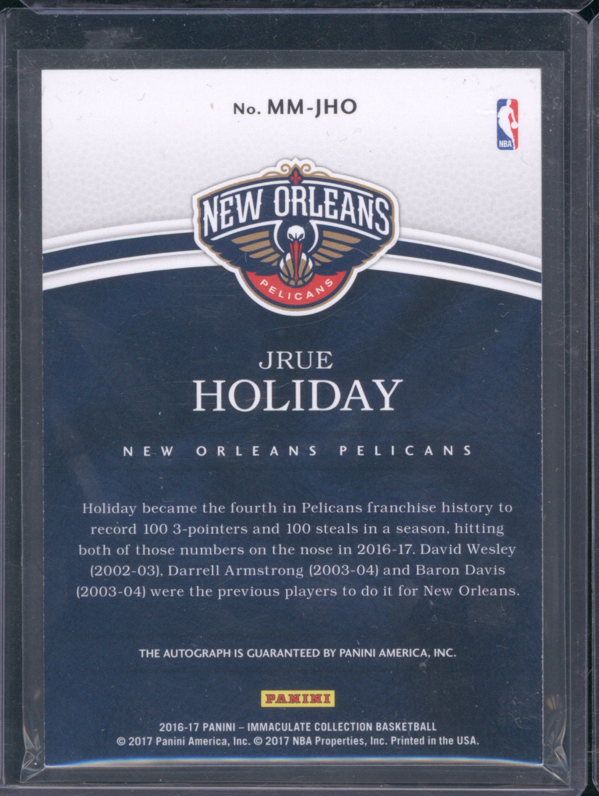 Jrue Holiday 2016 Panini Immaculate #MM-JHO Modern Marks 54/99