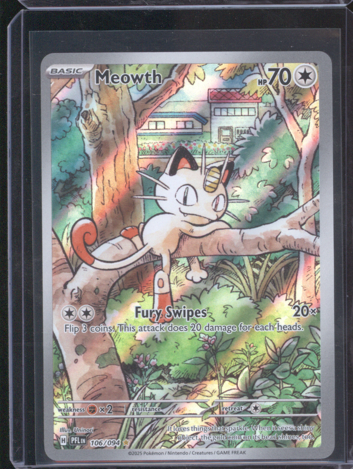 Meowth 2025 Pokemon Phantasmal Flames PFL 106/094 Illustration Rare