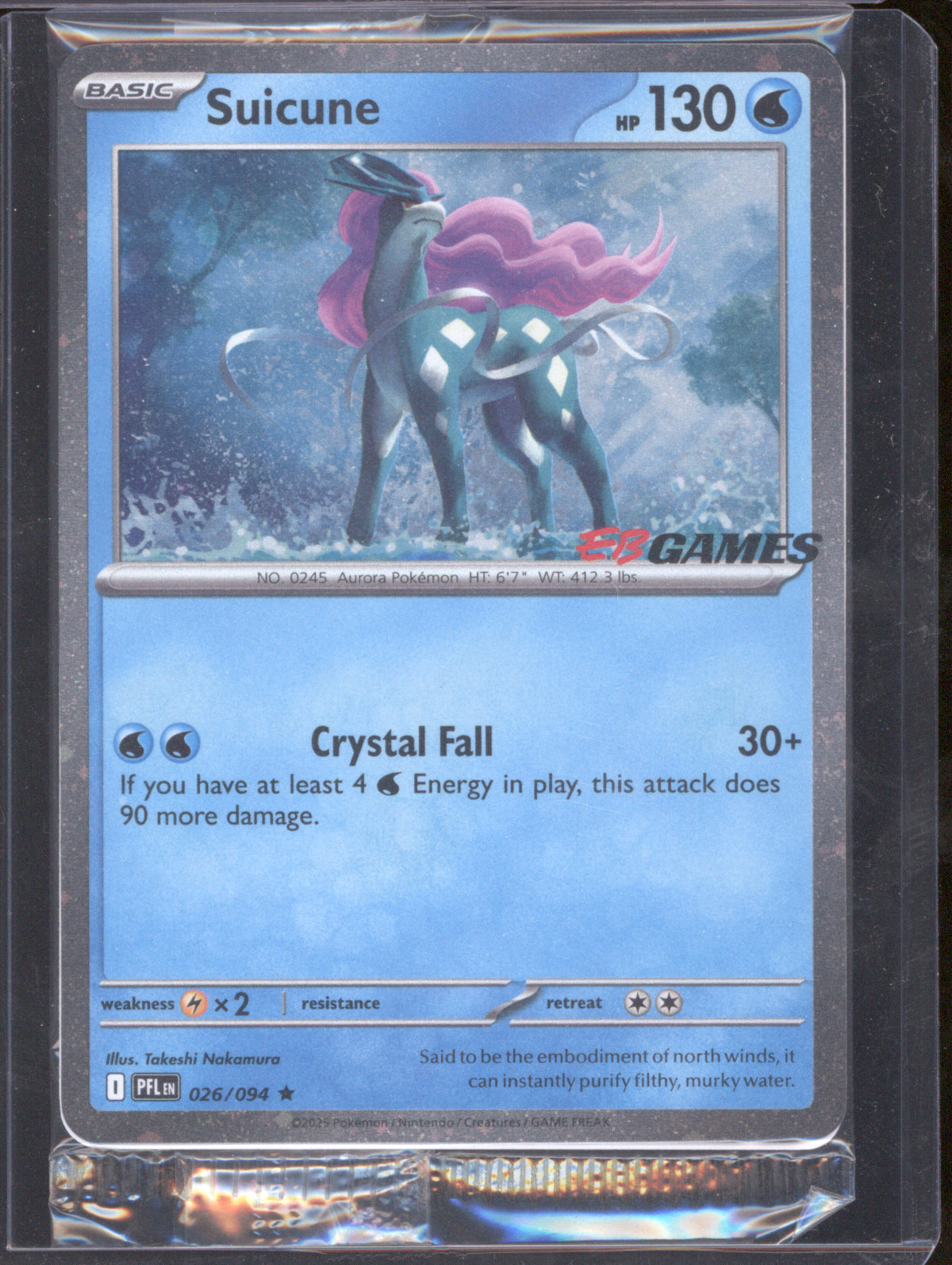 Suicune 2025 Pokemon Phantasmal Flames PFL 026/094 EB Games Promo