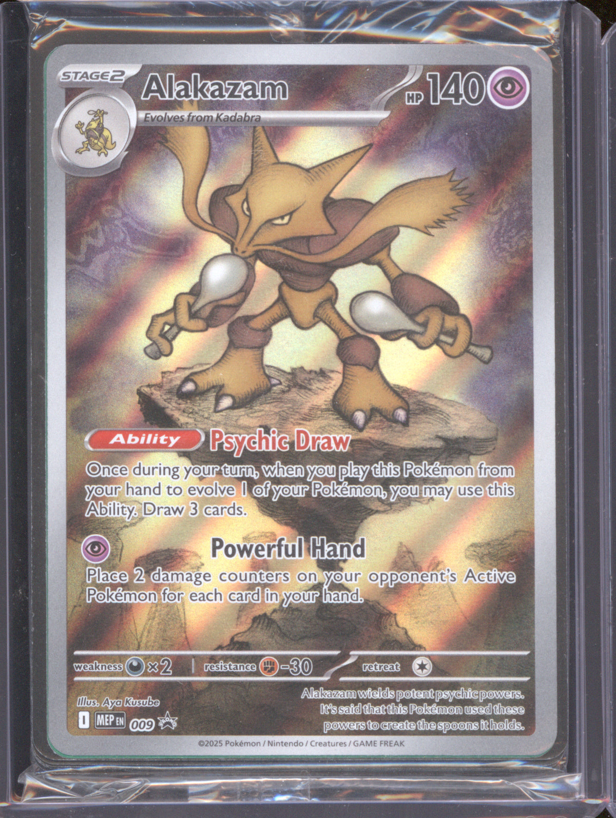 Alakazam 2025 Pokemon Mega Evolution Promo MEP 009 ETB Promo