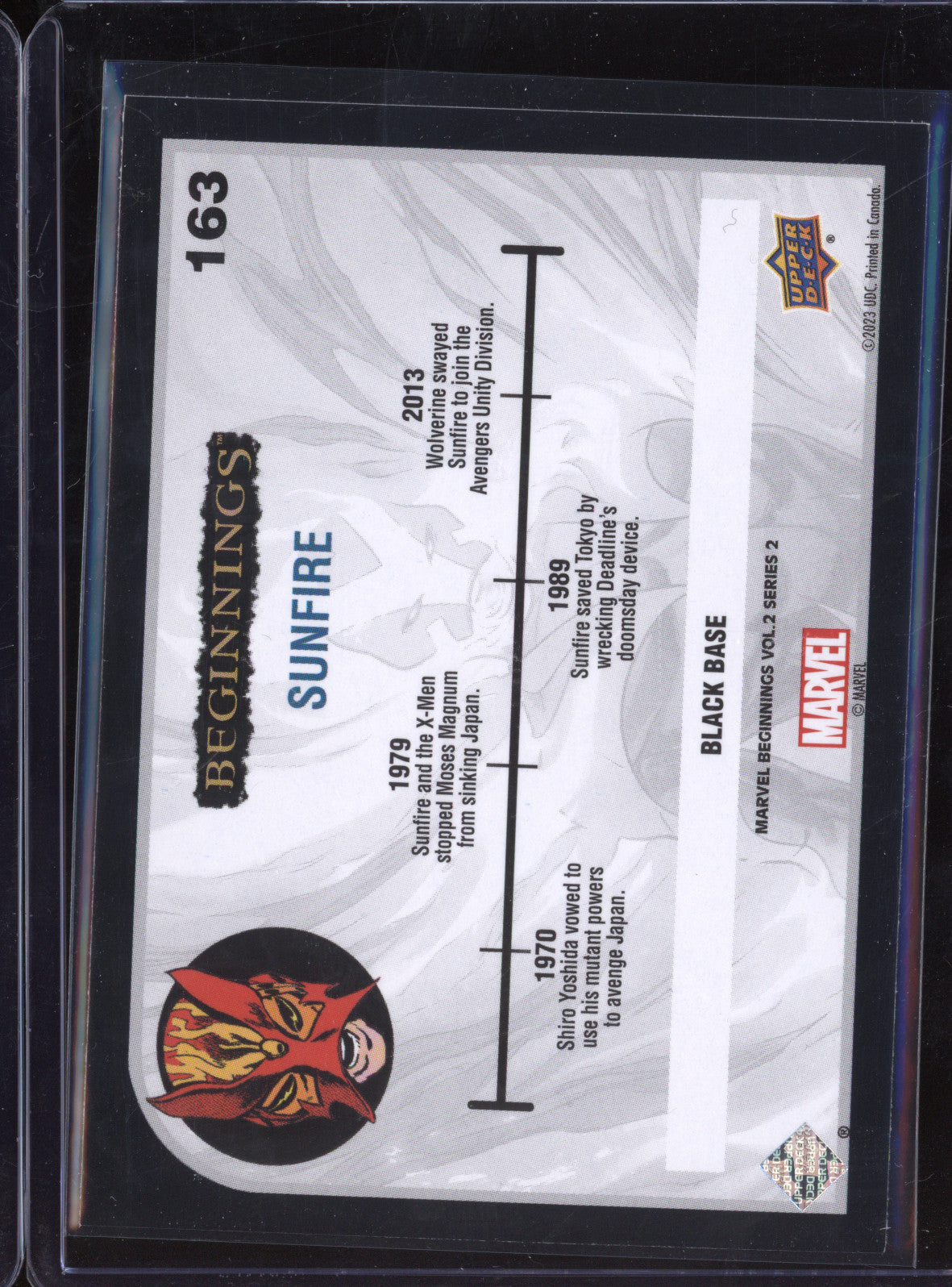 Sunfire 2024 Upper Deck Marvel Beginnings Vol 2 163 Black Base