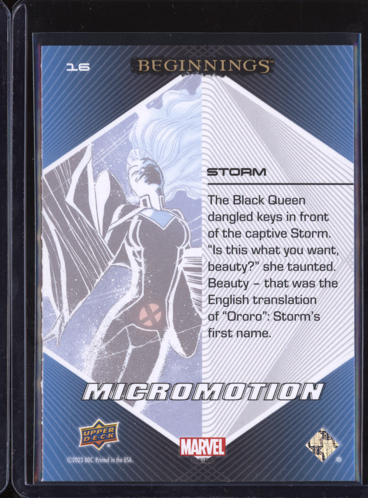 Storm 2024 Upper Deck Marvel Beginnings Vol 2 16 Micromotion