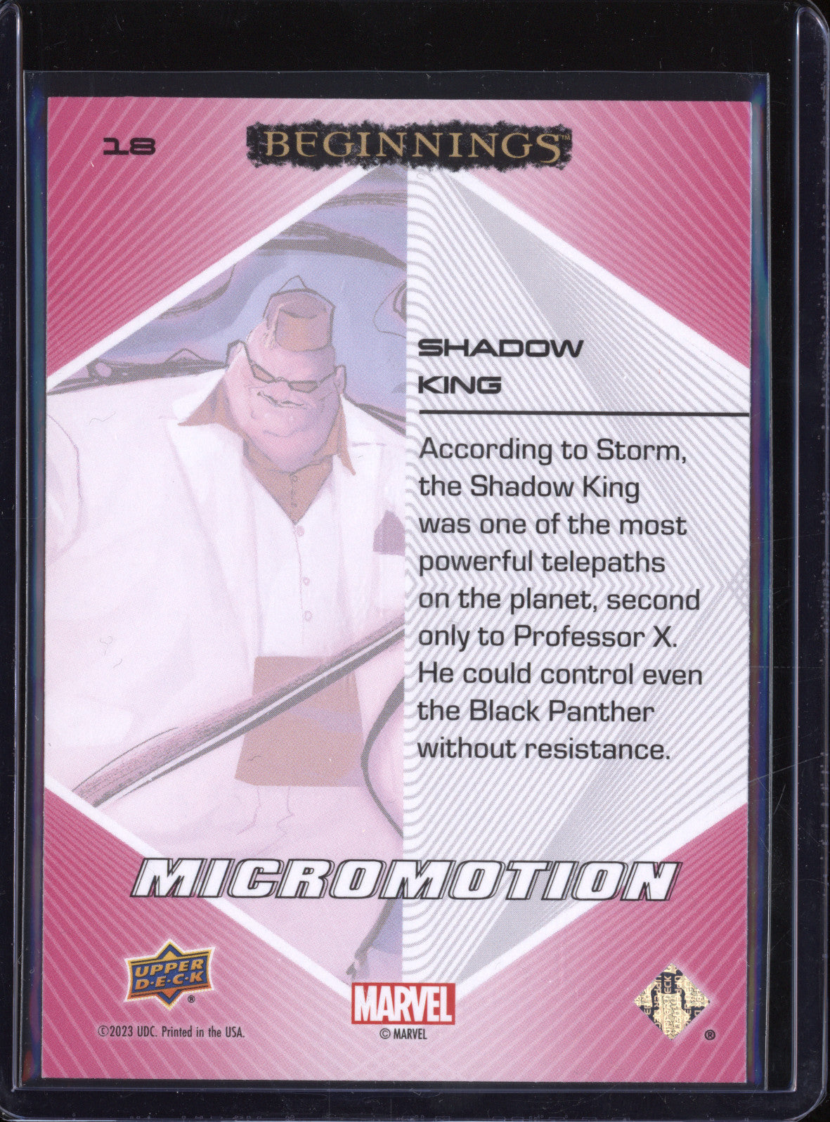 Shadow King 2024 Upper Deck Marvel Beginnings Vol 2 18 Micromotion