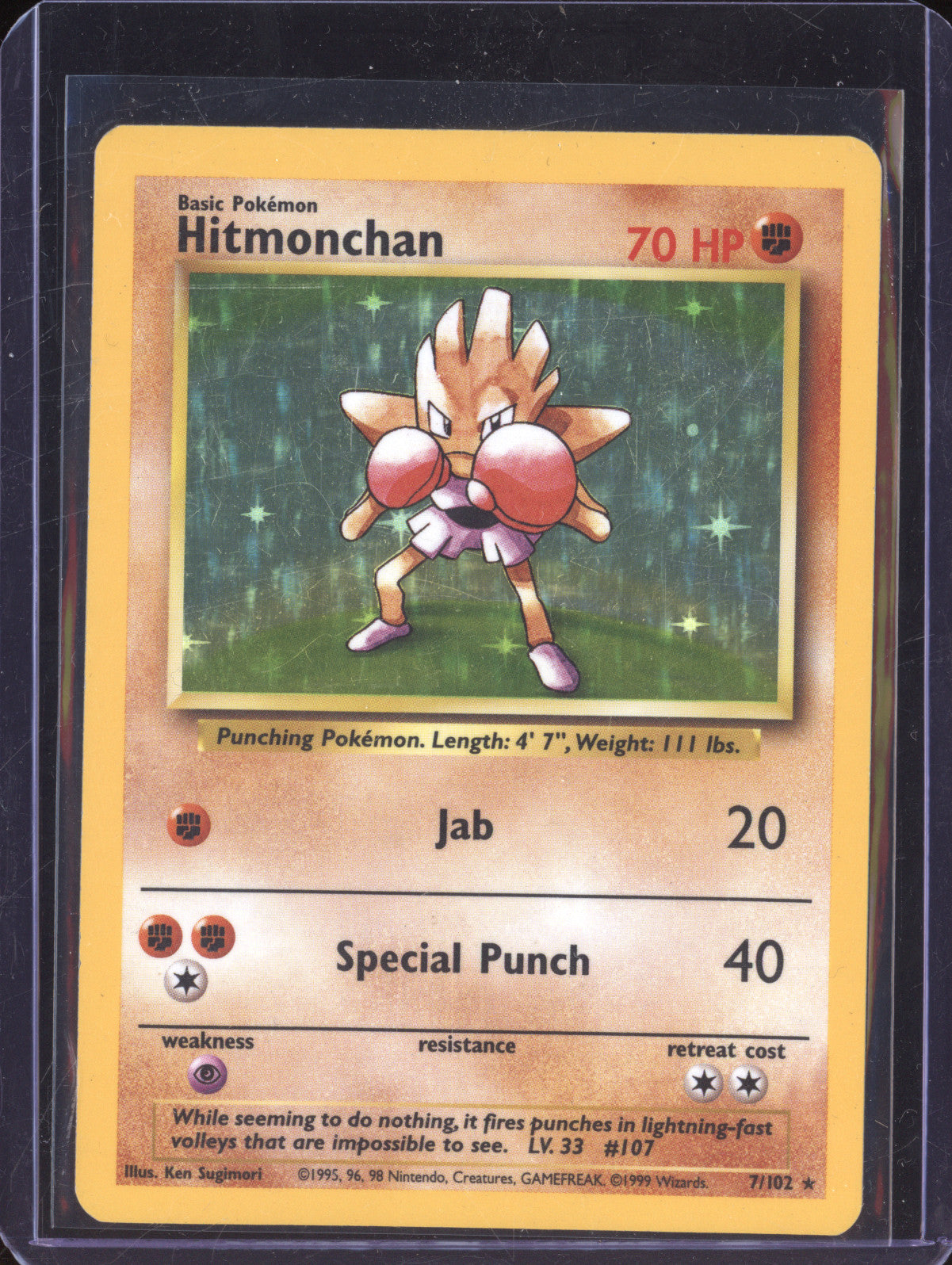 Hitmonchan 1999 Pokemon Base Set 7/102 Holo