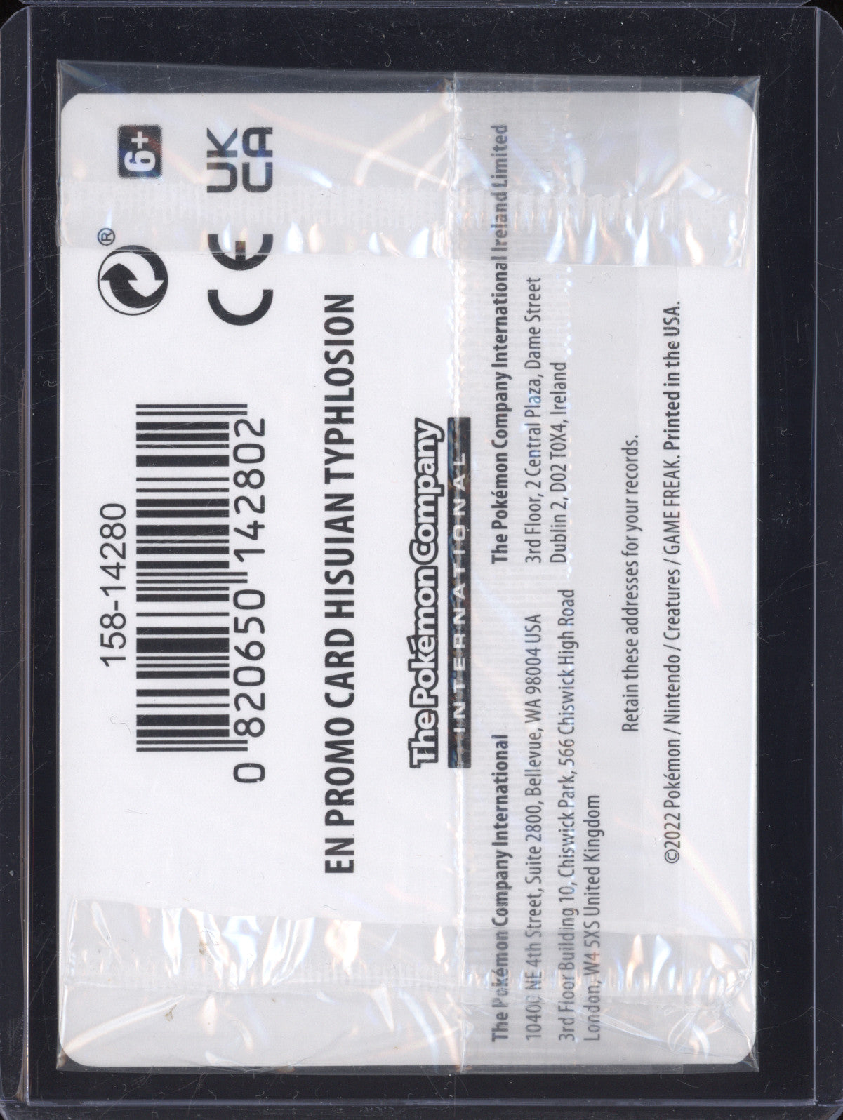 Hisuian Typhlosion 2022 Pokemon Astral Radiance 052/189 Sealed Stamped Promo
