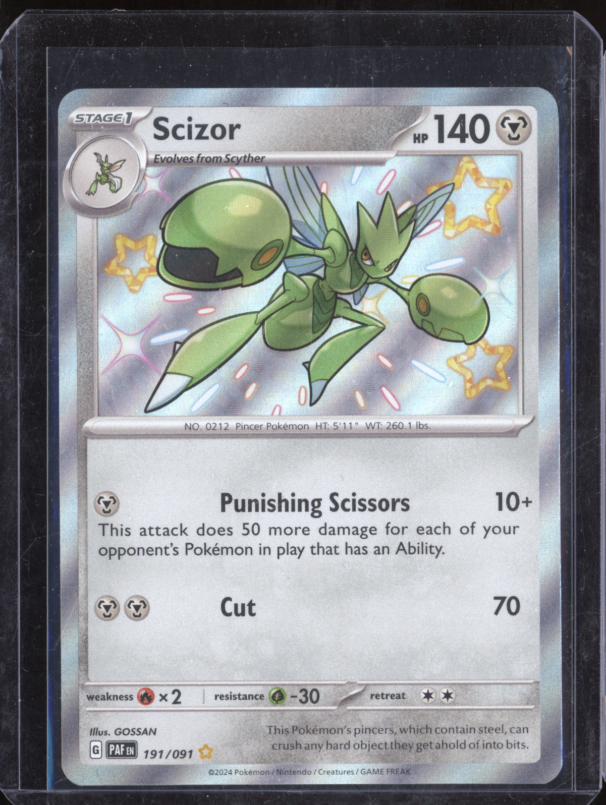 Scizor 2024 Pokemon Paldean Fates 191/091 Shiny Rare