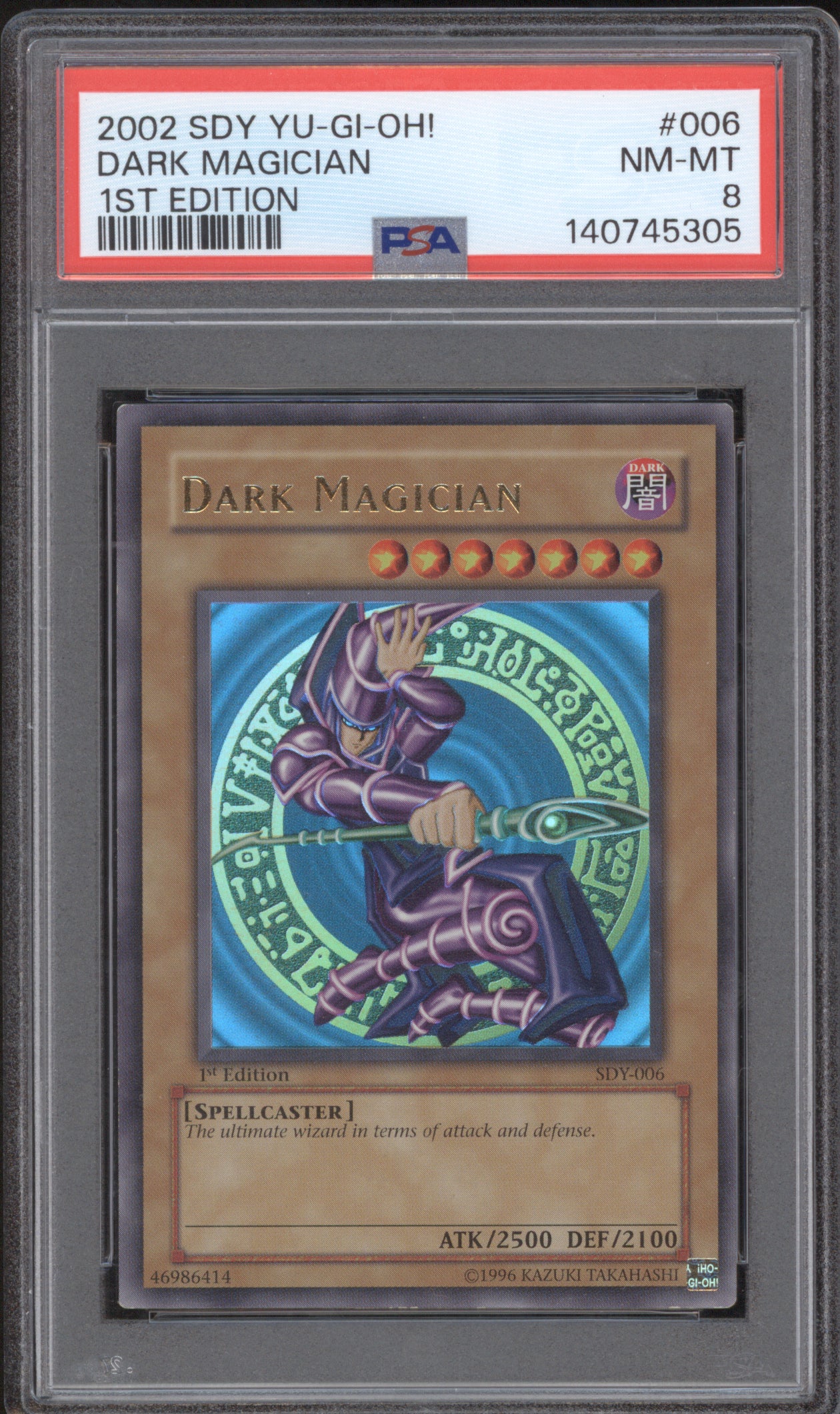 Dark Magician 1st Edition 2002 Yu-Gi-Oh Starter Deck: Yugi SDY-006 PSA 8 ASR