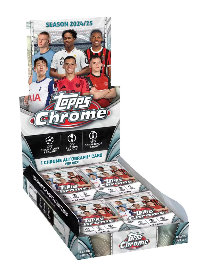 2024-25 Topps Chrome UEFA Club Competitions Soccer Hobby Box