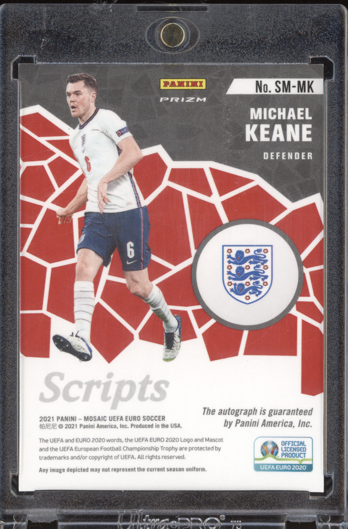 Michael Keane 2021 Panini Mosaic UEFA Euro SM-MK Euro Scripts Mosaic