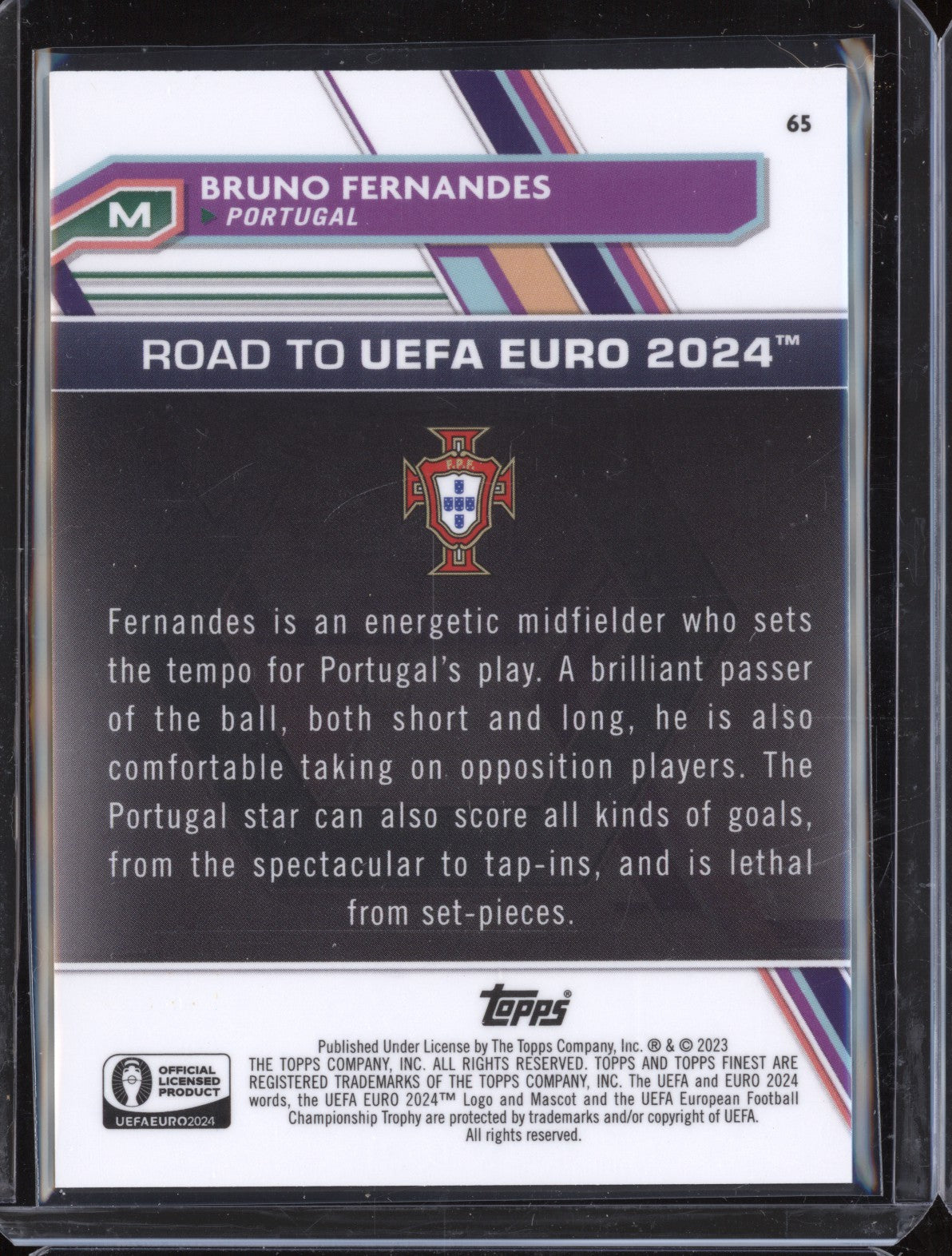 Bruno Fernandes 2023 Toops Finest Euro 65 Blue Refractor 116/150
