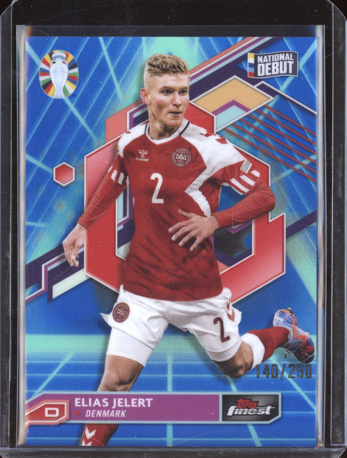 Elias Jelert 2023 Toops Finest Euro Blue Aqua Vaporwave Refractor Debut 140/250