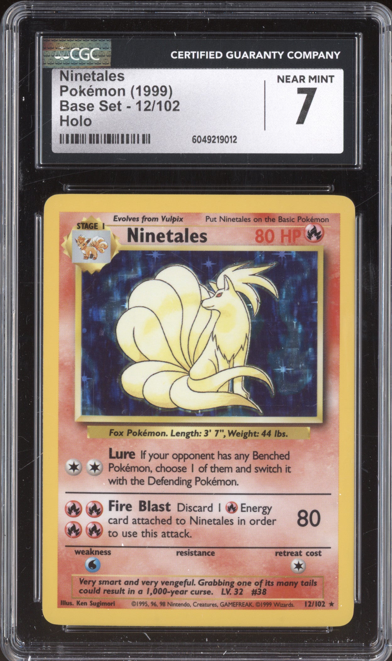 Ninetales 1999 Pokemon Base Set 12/102 Holo CGC 7