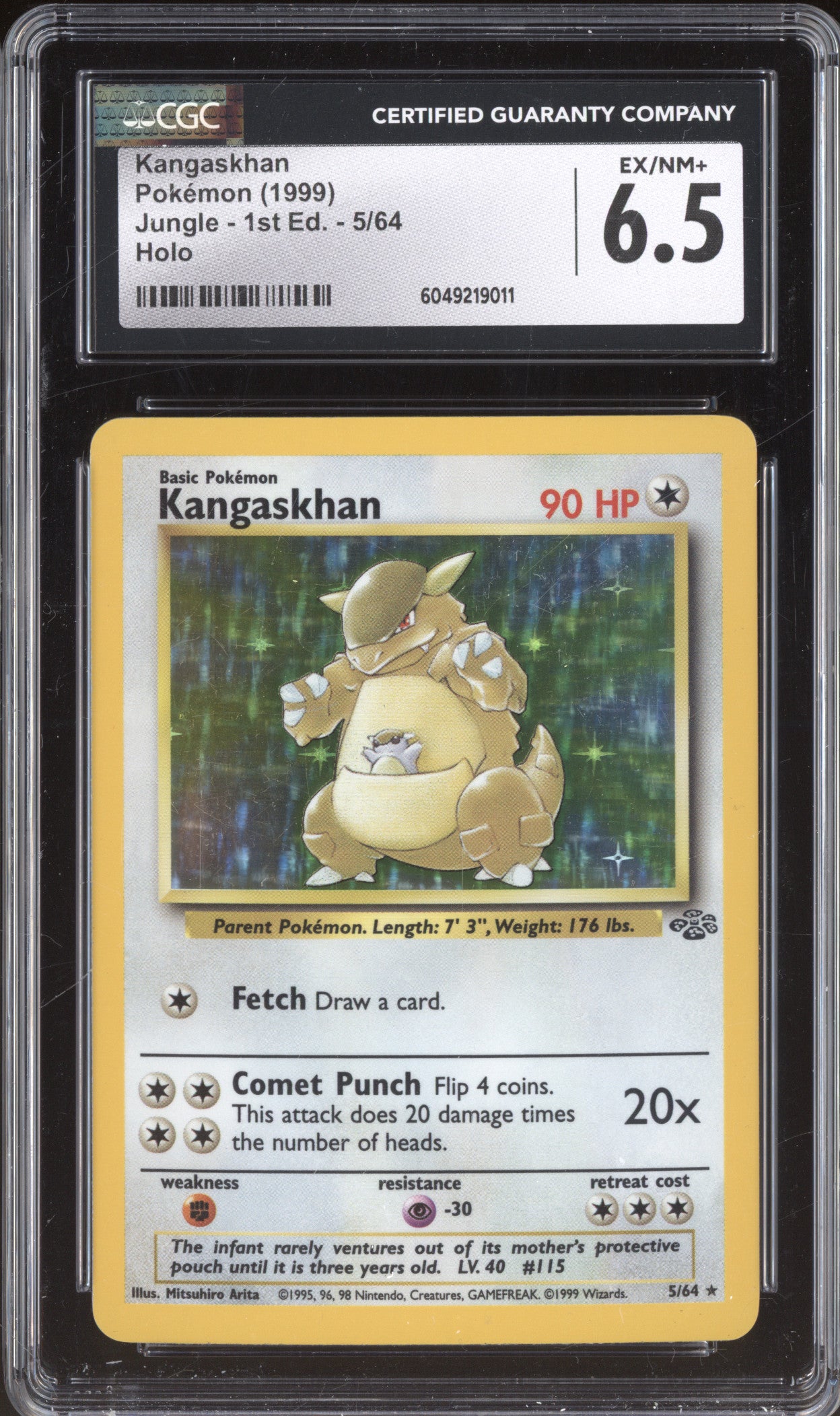 Kangaskhan 1999 Pokemon Jungle 5/64 1st Edition Holo CGC 6.5