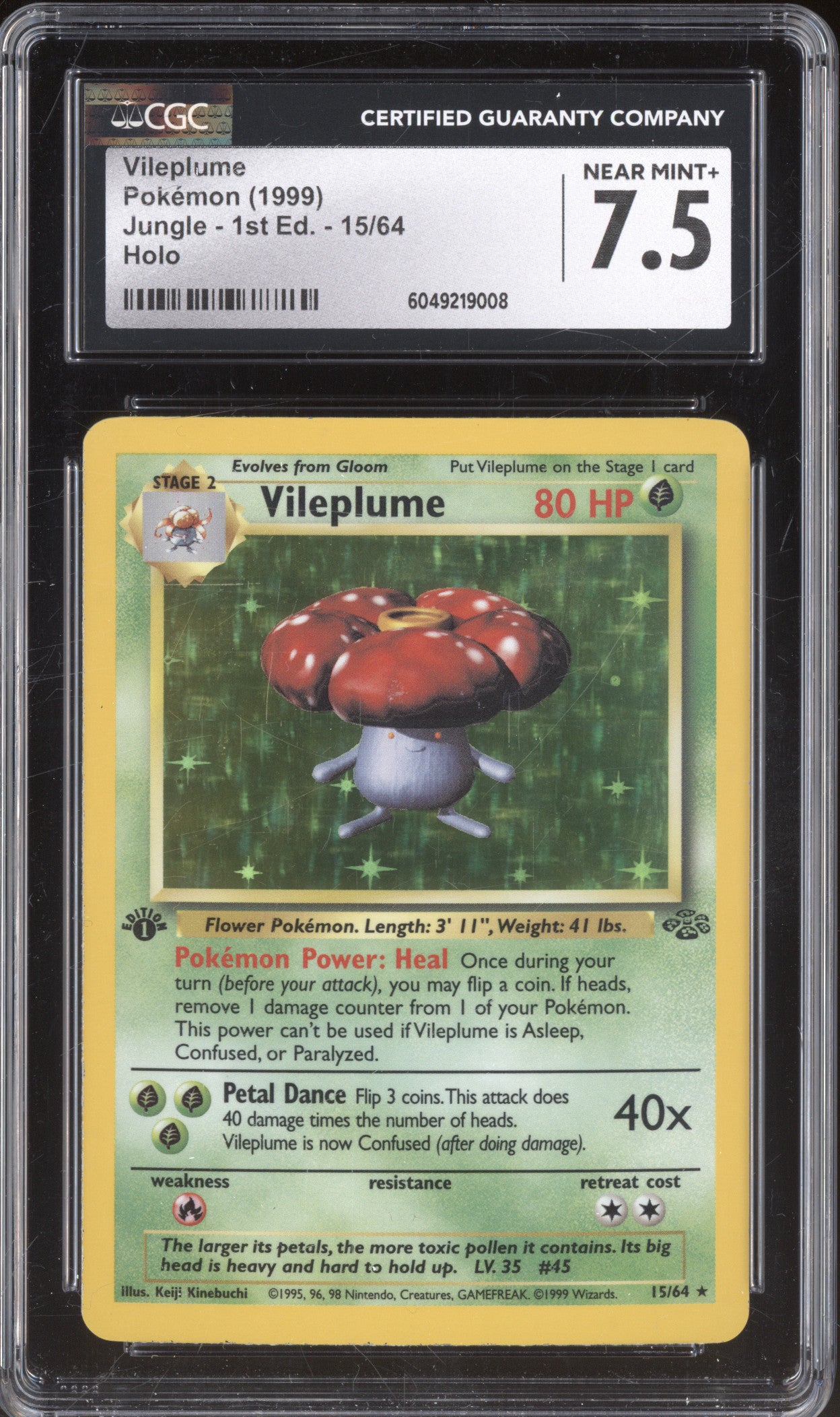 Vileplume 1999 Pokemon Jungle 15/64 1st Edition Holo CGC 7.5