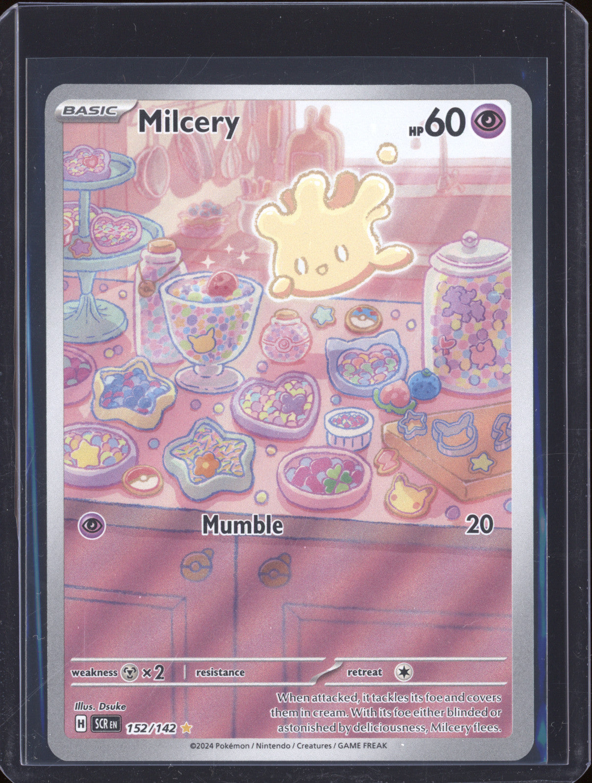 Milcery 2024 Pokemon Stellar Crown 152/142 Illustration Rare