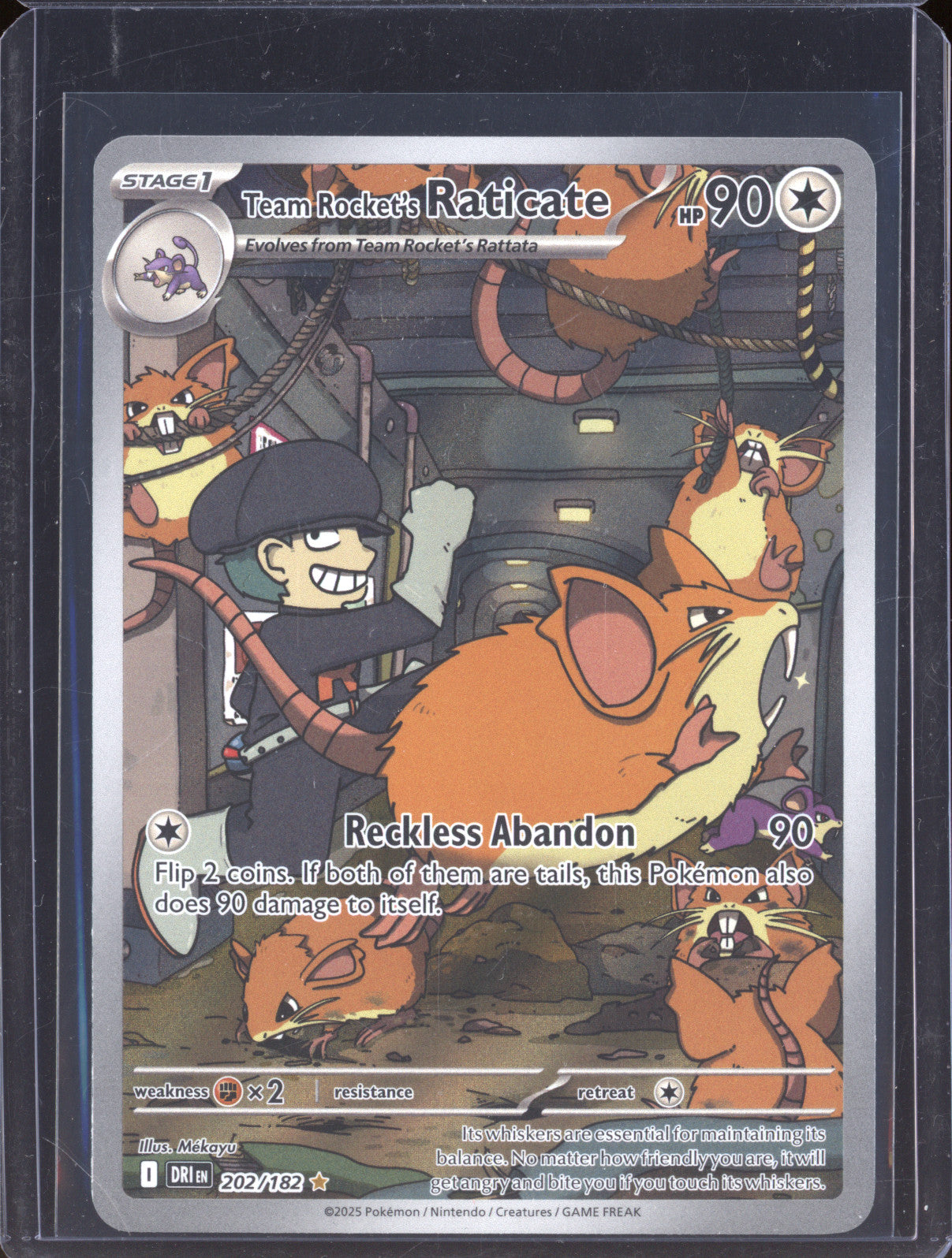 Team Rocket's Raticate 2025 Pokemon Destined Rivals 202/182 Illustration Rare