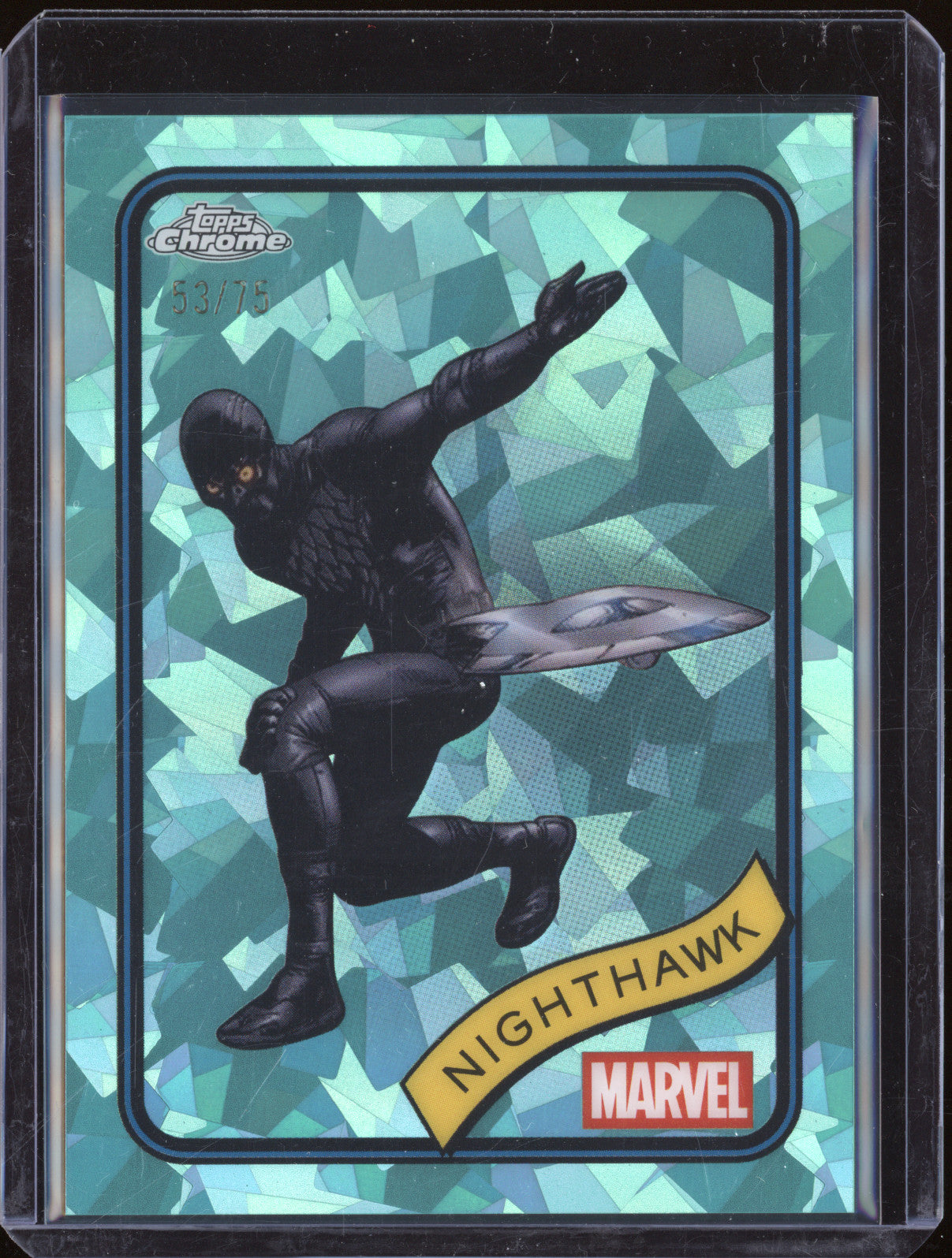 Nighthawk 2025 Topps Chrome Marvel 20 Aqua 53/75