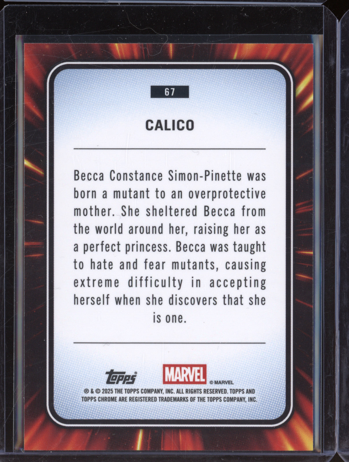 Calico 2025 Topps Chrome Marvel 67 Green 59/99