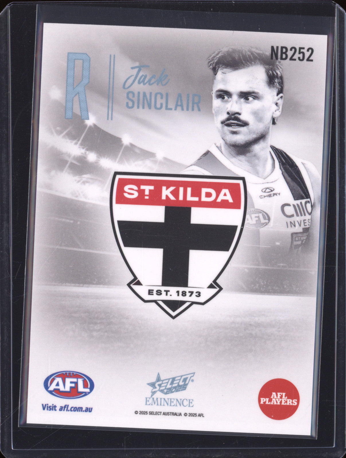 2025 AFL Select Eminence Nameplate Platinum NB252 Jack Sinclair St Kilda 38/40
