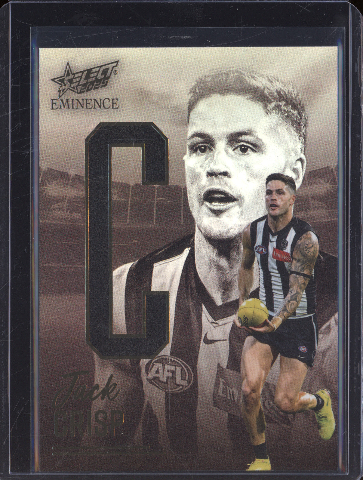 2025 AFL Select Eminence Nameplate Gold NG135 Jack Crisp Collingwood LOW 005