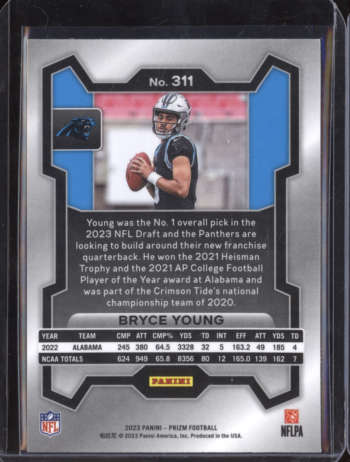 Bryce Young 2023 Panini Prizm 311 RC