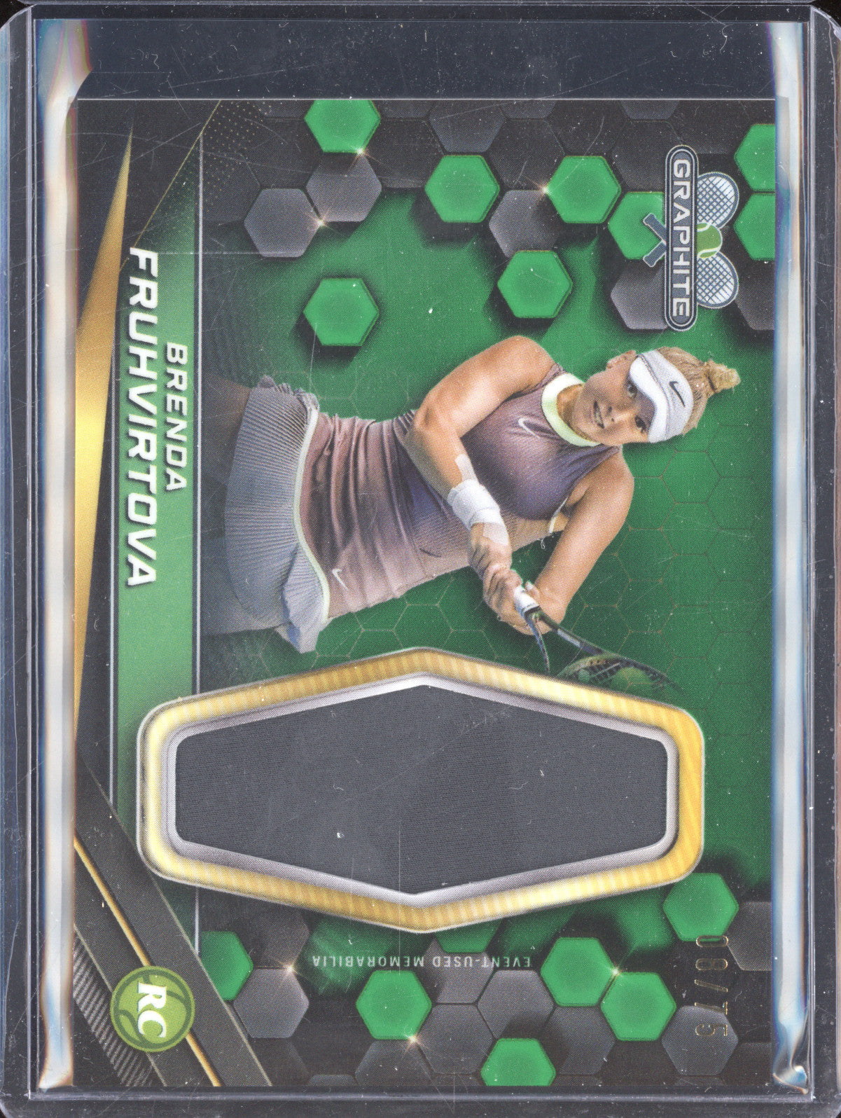 Brenda Fruhvirtova 2024 Topps Graphite Tennis GR-BFA Graphite Relic Green 8/75