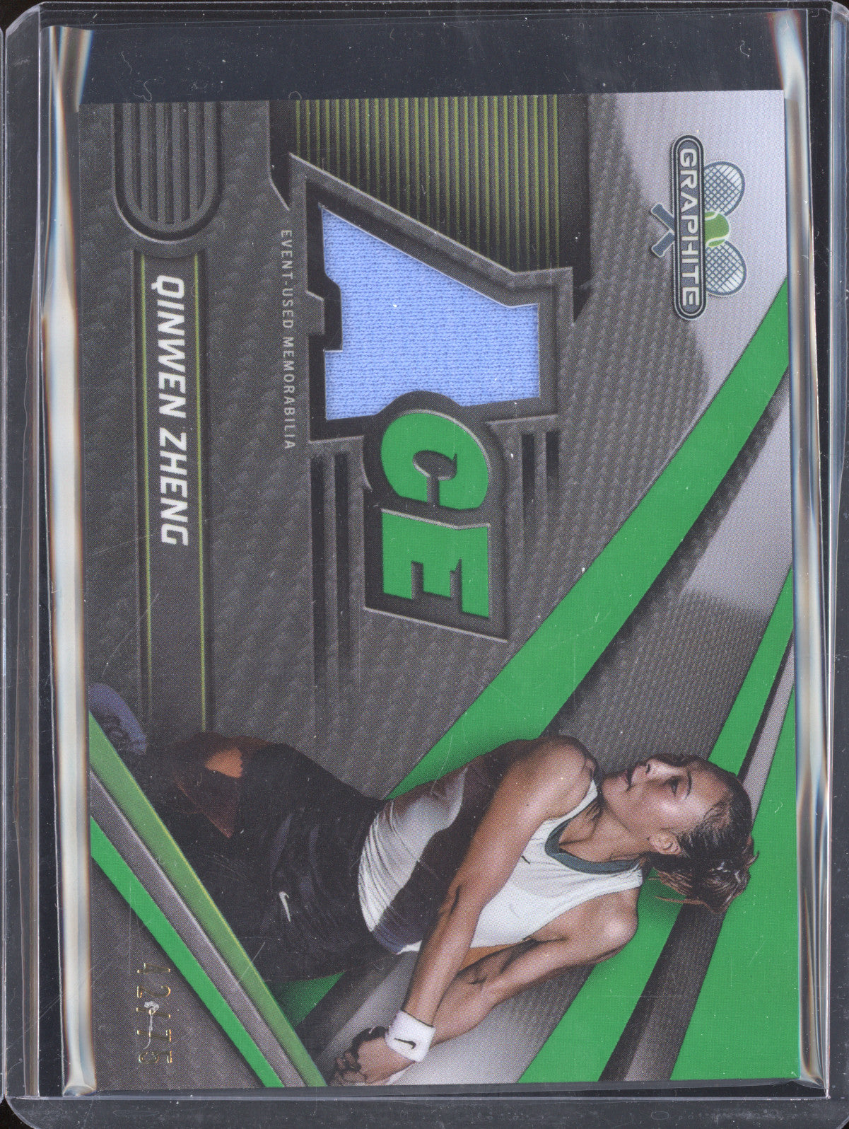 Qinwen Zheng 2024 Topps Graphite Tennis AR-QZG Ace Relic Green 42/75