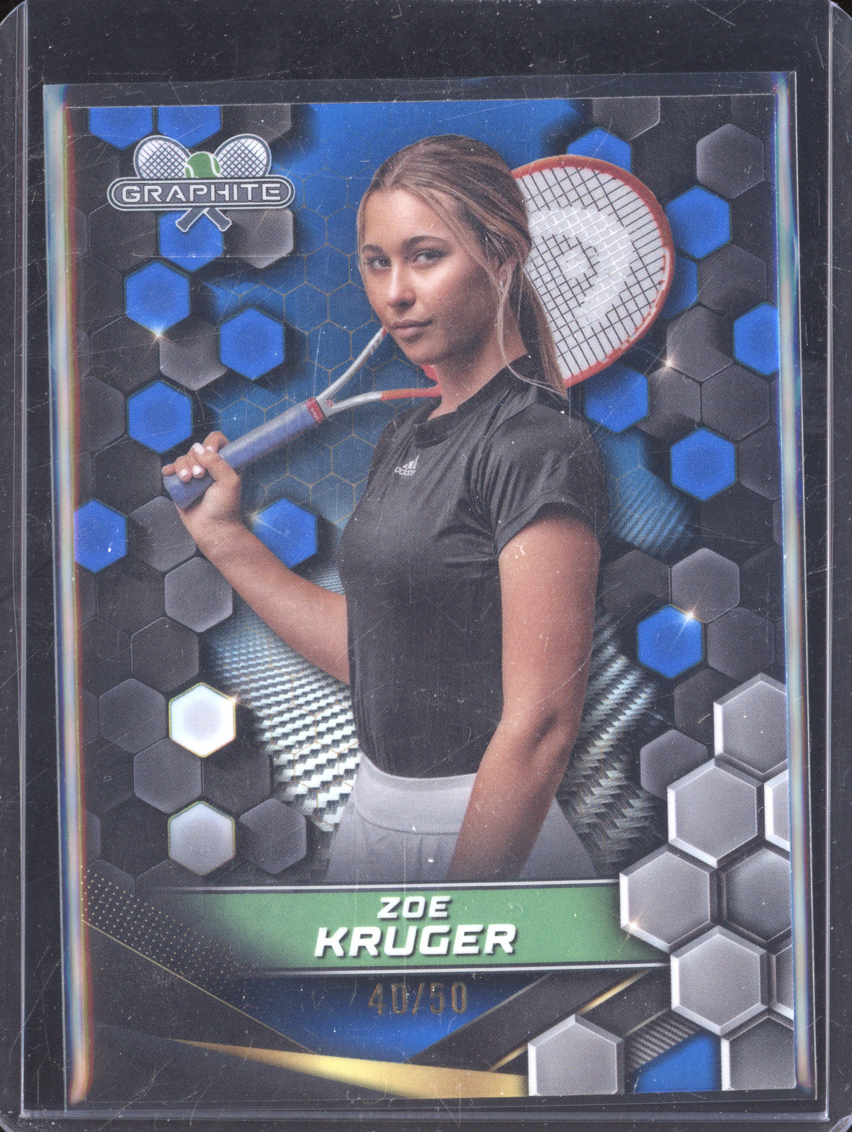 Zoe Kruger 2024 Topps Graphite Tennis 153 Blue Refractor 40/50