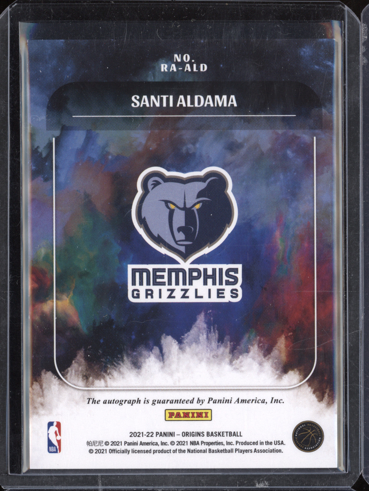 Santi Aldama 2021-22 Panini Origins RA-ALD Rookie Auto RC