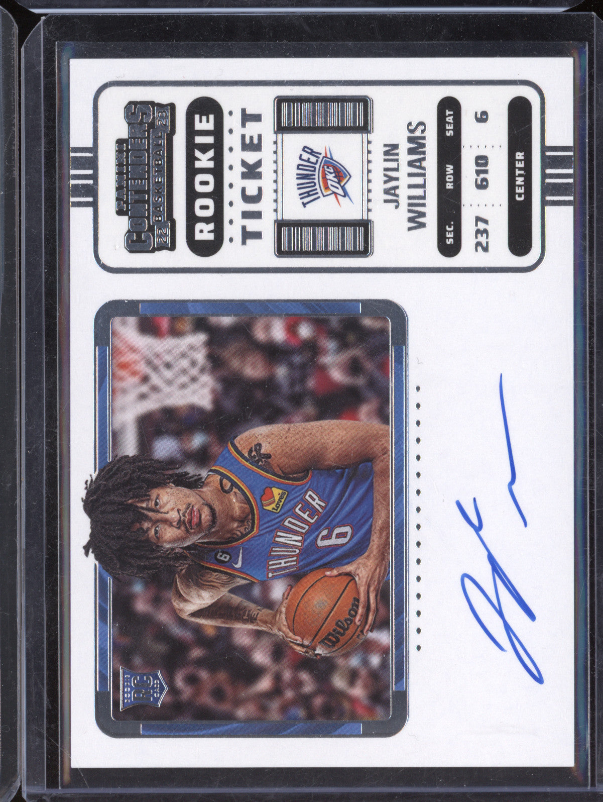 Jaylin Williams 2022-23 Panini Contenders 138 Rookie Ticket Auto RC
