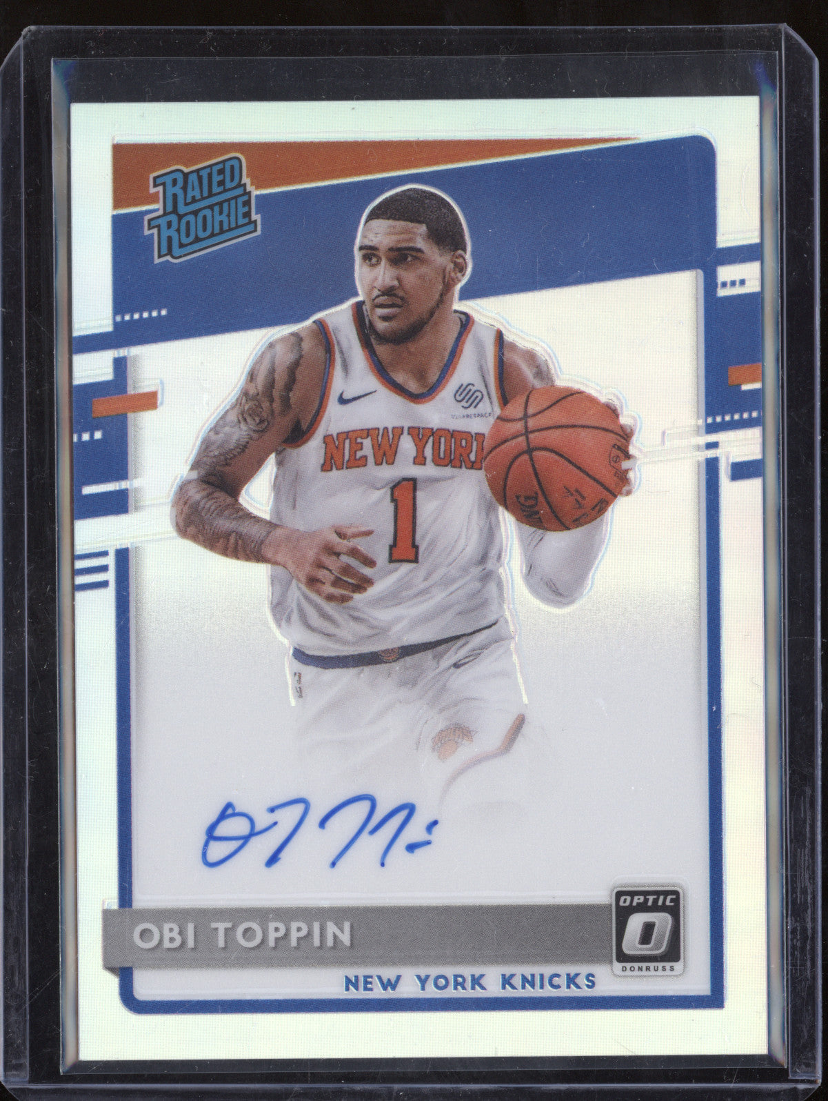 Obi Toppin 2020-21 Panini Donruss Optic 158 Rated Rookie Holo Auto RC