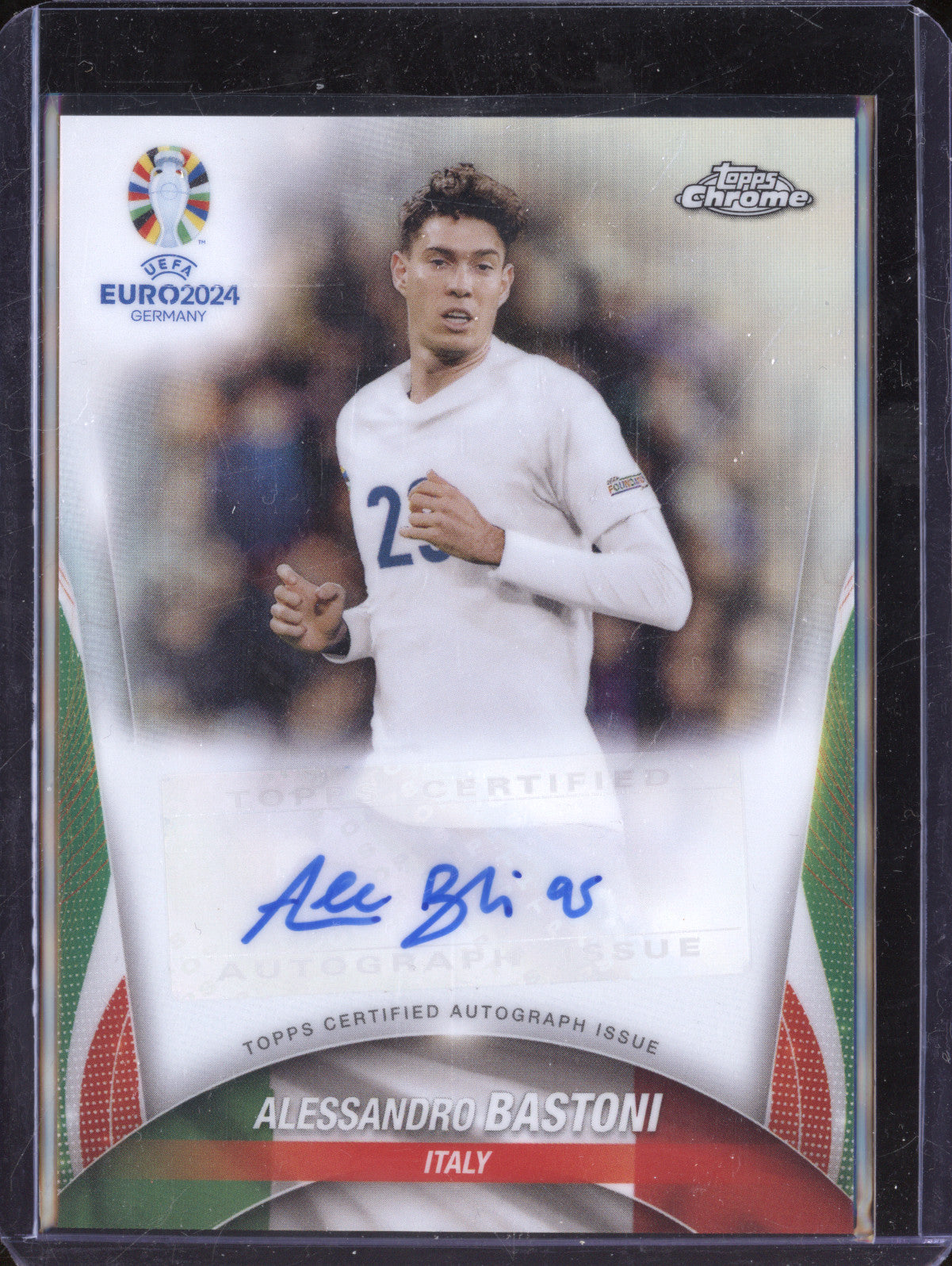 Alessandro Bastoni 2024 Topps Chrome Euro CA-AB Chrome Auto