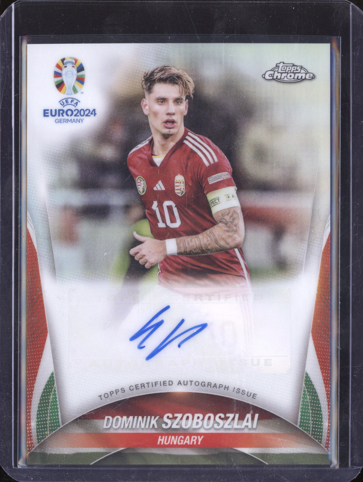 Dominik Szoboszlai 2024 Topps Chrome Euro CA-DS Chrome Auto