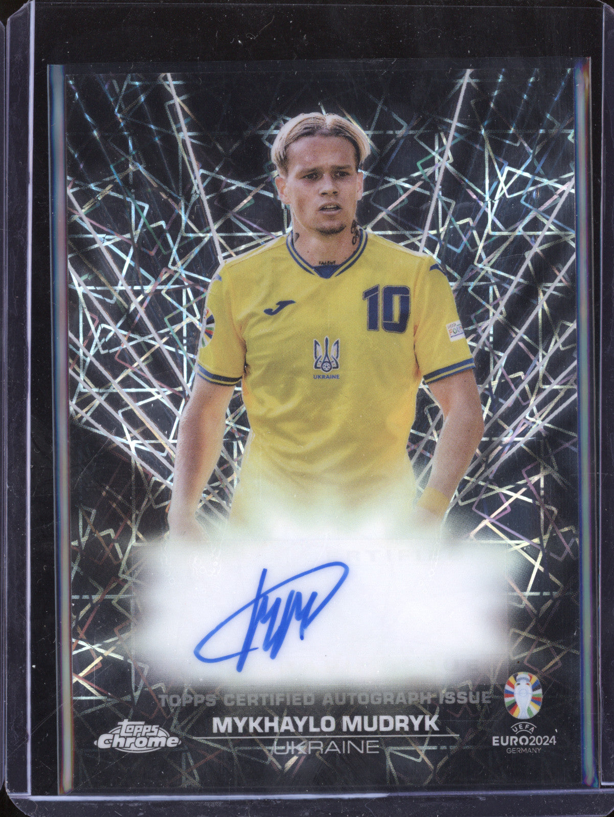 Mykhaylo Mudryk 2024 Topps Chrome Euro LA-MM Black Lazer Auto