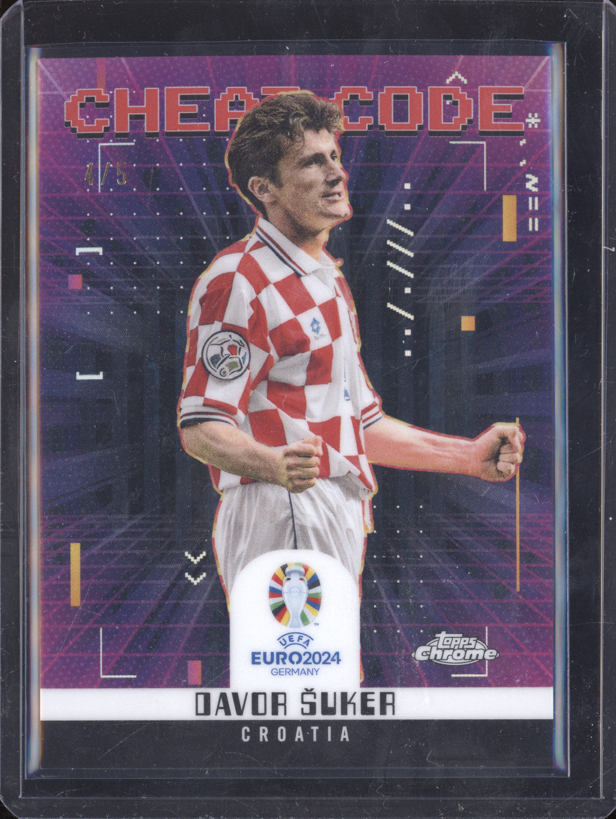 Davor Suker 2024 Topps Chrome Euro CC-5 Cheat Code Red 4/5