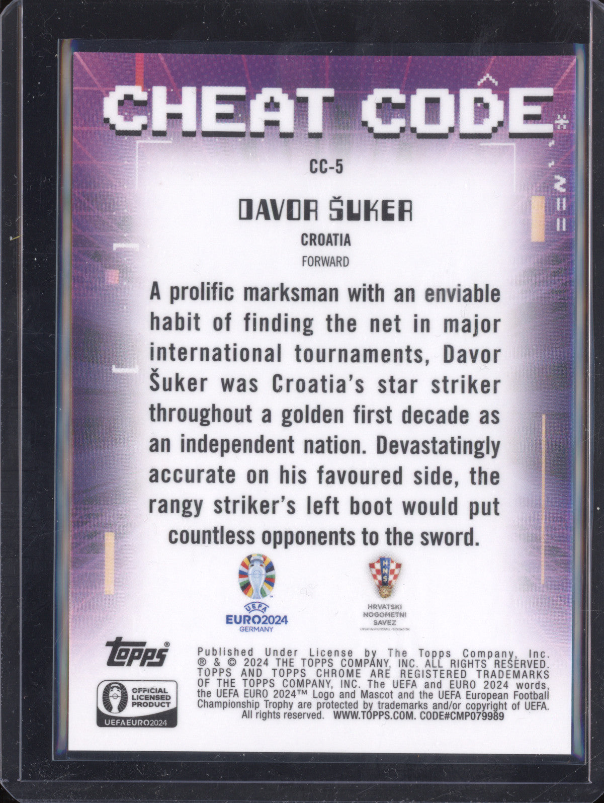 Davor Suker 2024 Topps Chrome Euro CC-5 Cheat Code Red 4/5