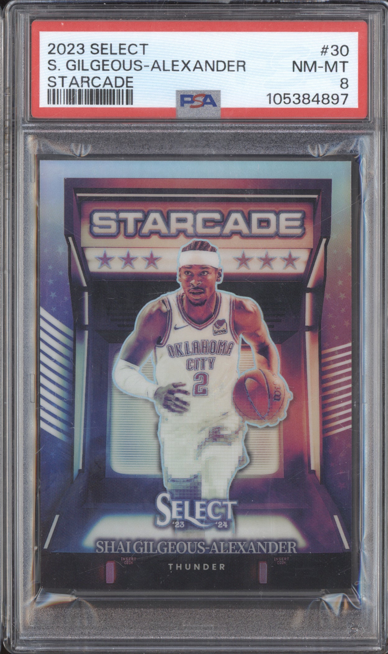 Shai Gilgeous-Alexander 2023-24 Panini Select 30 Starcade PSA 8