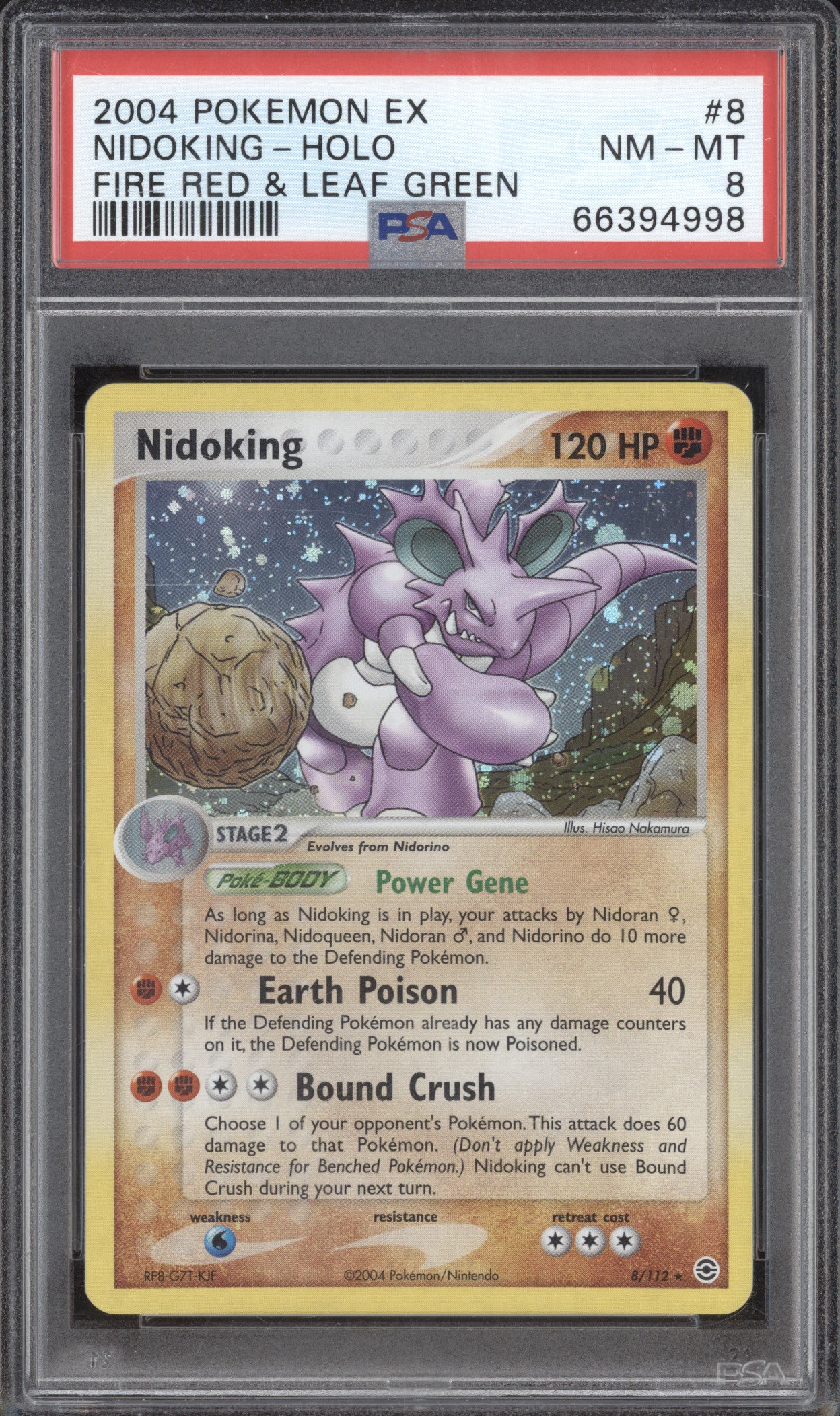 Nidoking 2004 Pokemon Fire Red & Leaf Green 8/112 Holo PSA 8