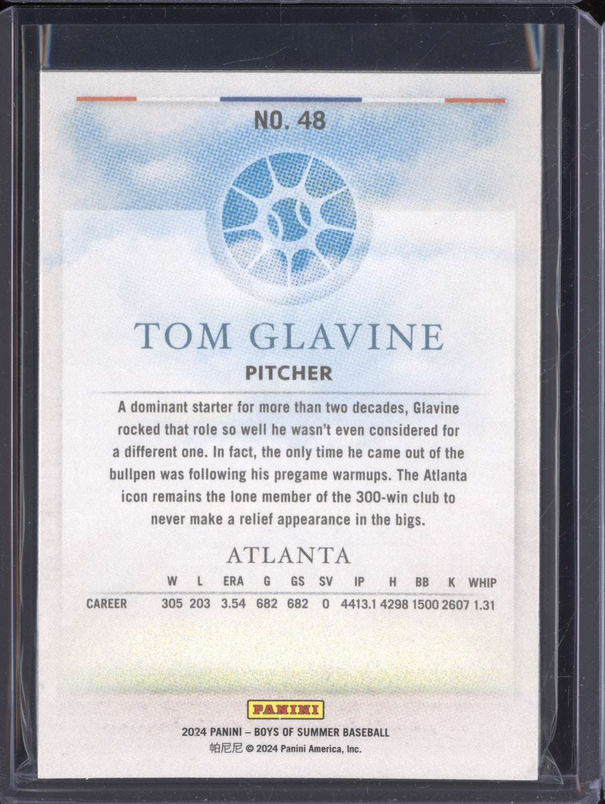 Tom Glavine 2024 Panini Boys of Summer 48 201/275