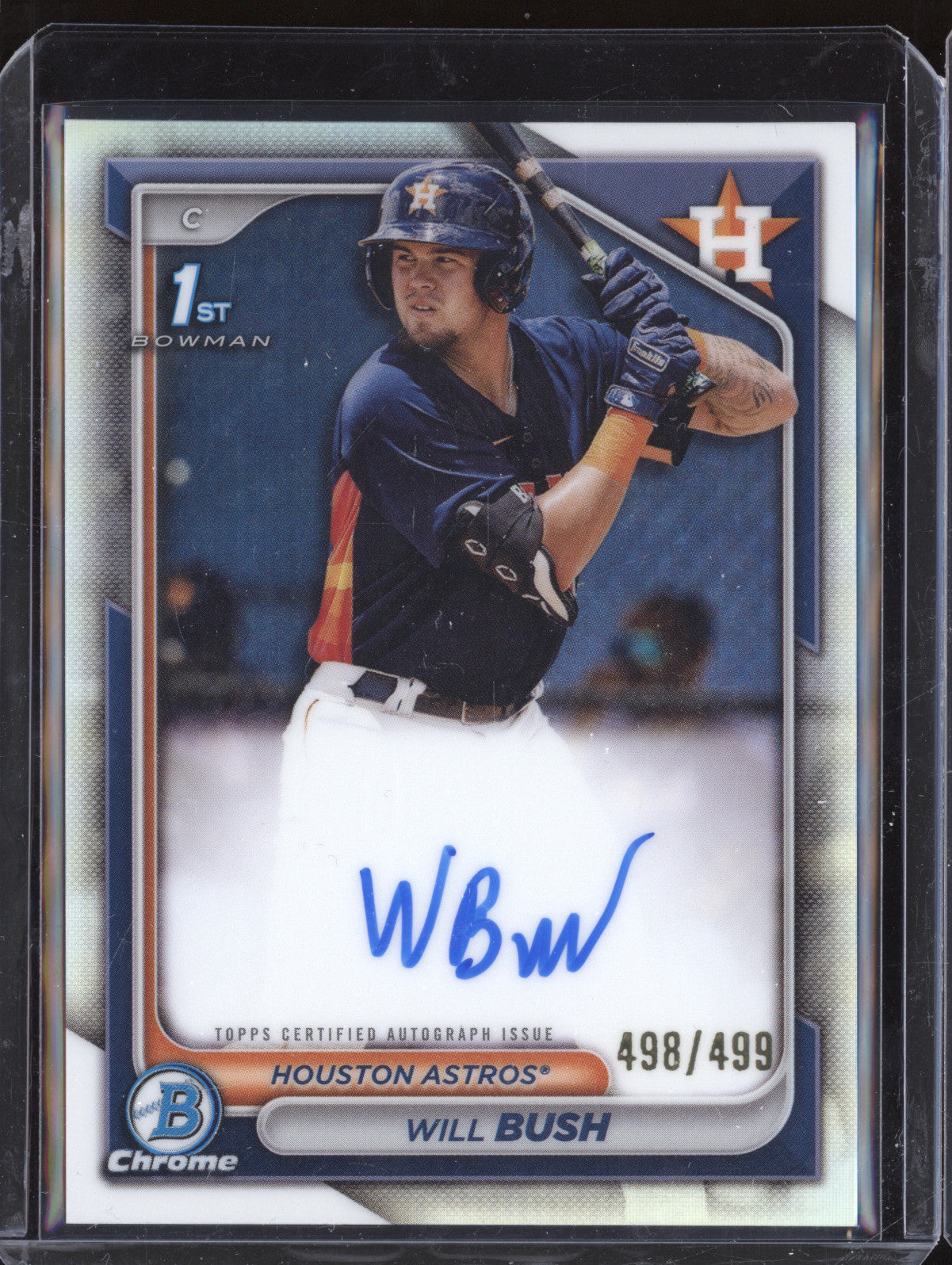 Will Bush 2024 Bowman Chrome CPA-WB Refractor Prospect Auto 1st RC 498/499