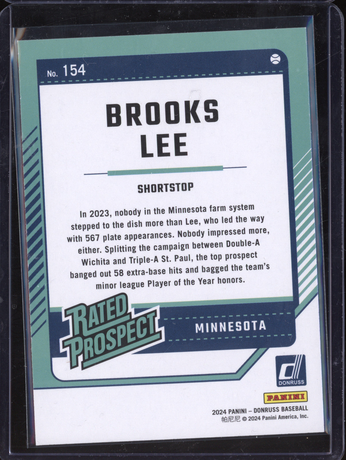 Brooks Lee 2024 Panini Donruss 154 Holo RC