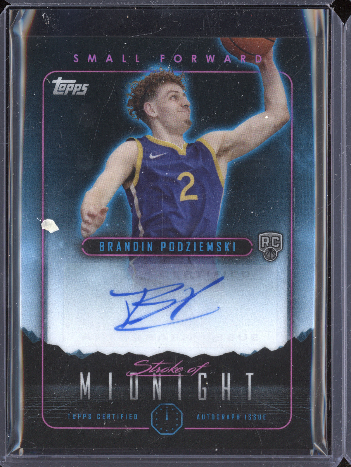 Brandin Podziemski 2023-24 Topps Midnight Stroke of Midnight Auto Twilight RC