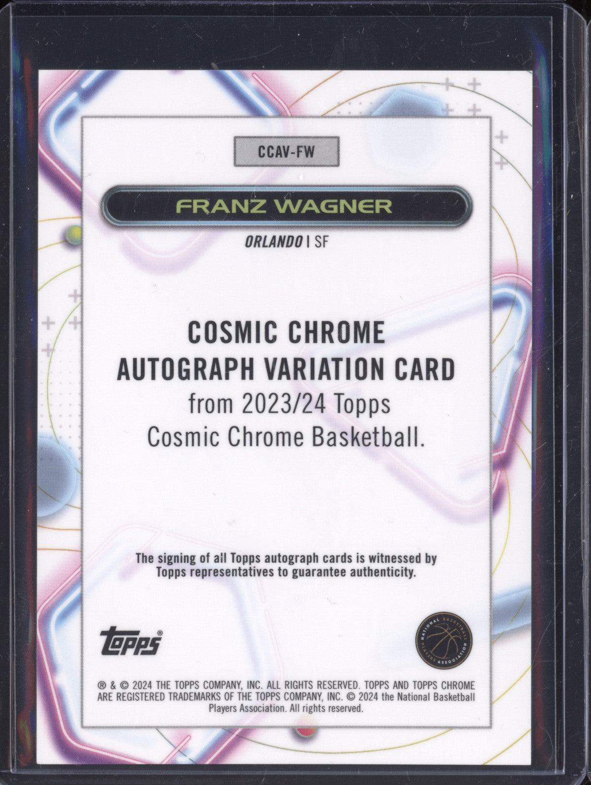 Franz Wagner 2023-24 Topps Cosmic Chrome CCAV-FW Gold Interstellar Auto 42/50
