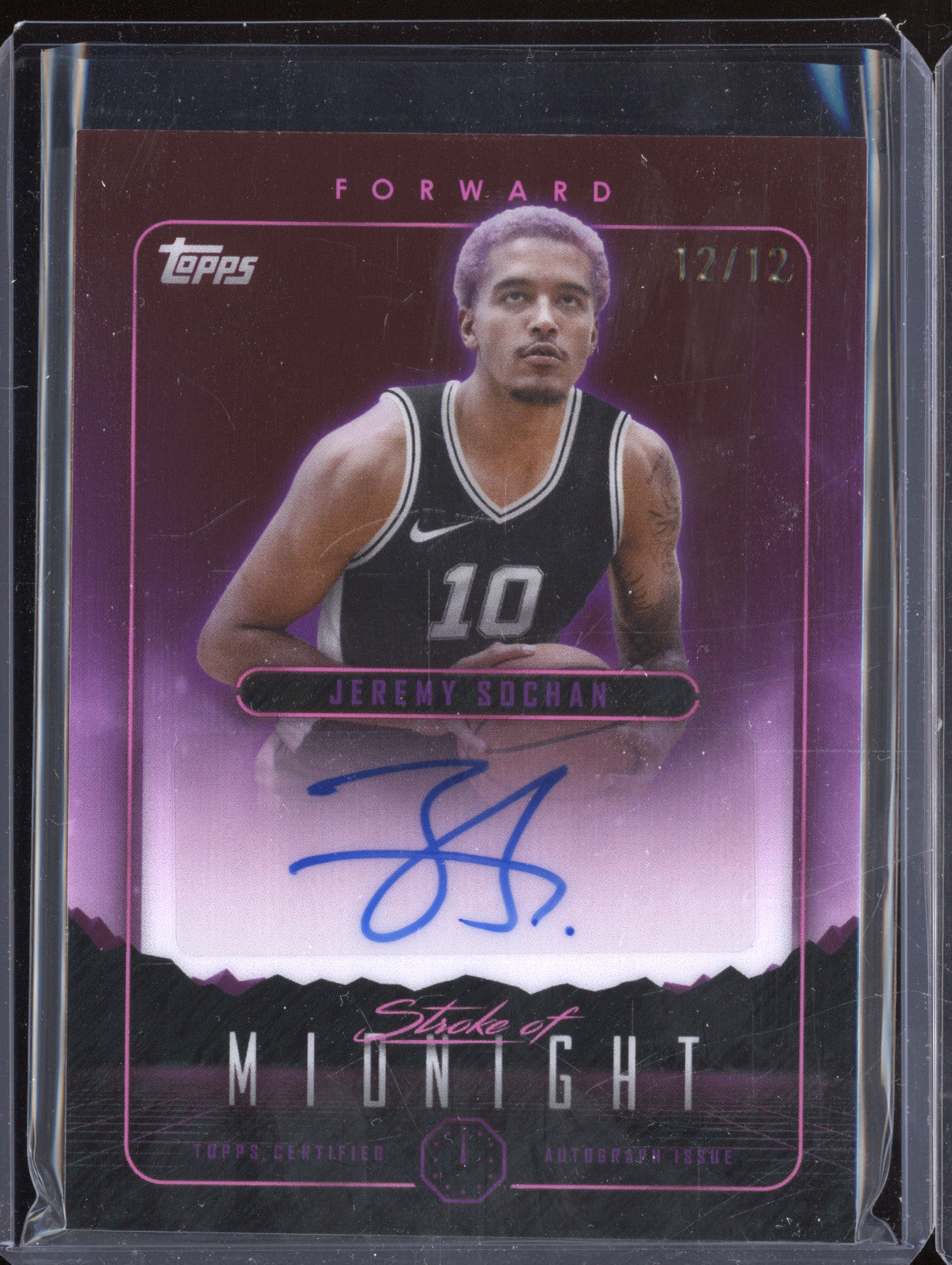 Jeremy Sochan 2023-24 Topps Midnight Stroke of Midnight Auto Daybreak 12/12
