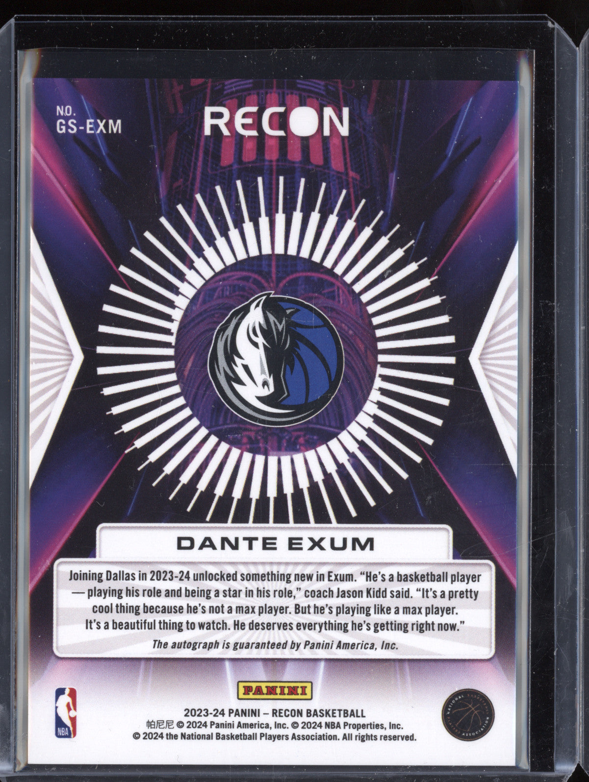 Dante Exum 2023-24 Panini Recon GS-EXM Glorified Auto Red 20/99