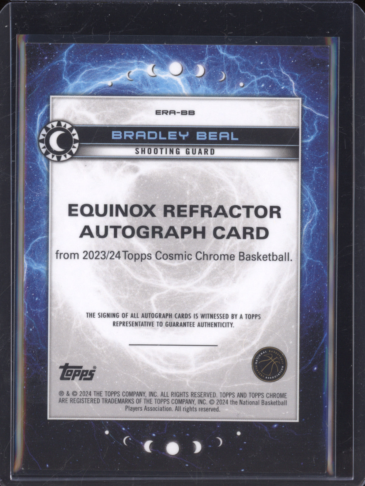 Bradley Beal 2023-24 Topps Cosmic Chrome ERA-BB Equinox Black Eclipse Auto 5/10