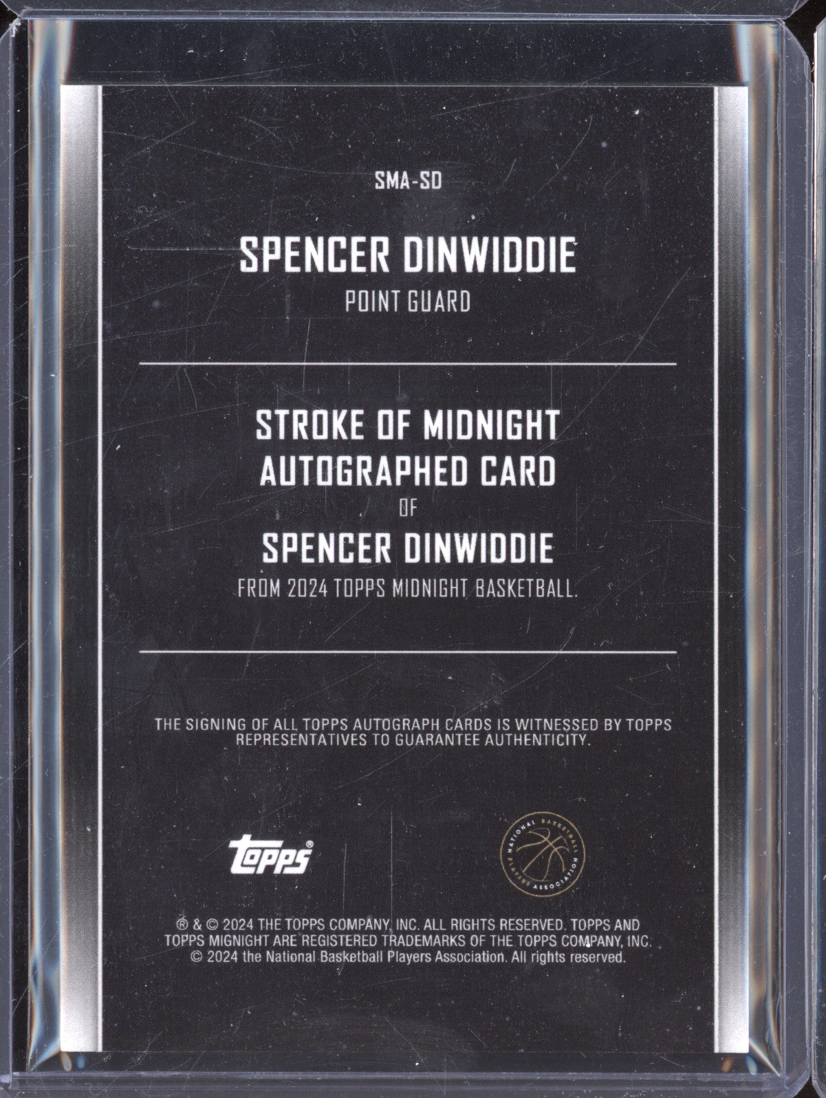 Spencer Dinwiddie 2023-24 Topps Midnight Stroke of Midnight Auto Twilight /199