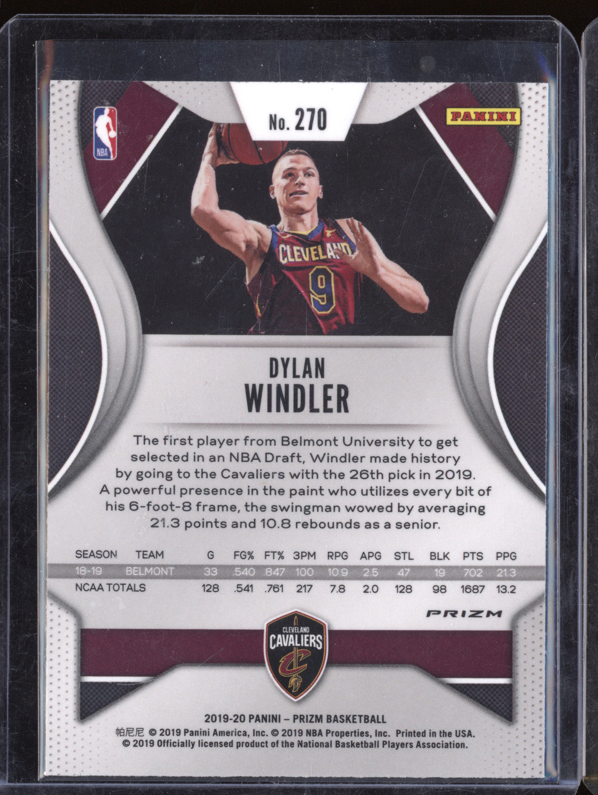Dylan Windler 2019-20 Panini Prizm 270 Tiger Stripe Choice RC